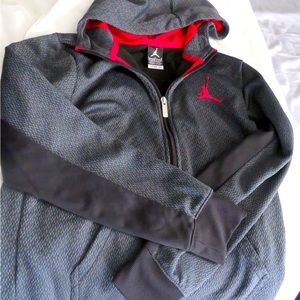 Boy’s Kid’s Jordan Zip Up Hoodie Gray Size Youth Large